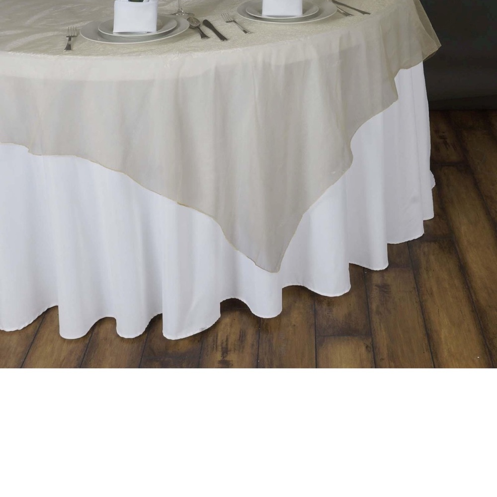 16 Champagne Organza Table Squares Event Wedding 90x90 New 16 Table cloth